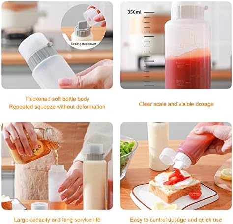 Rumtut Squeeze Garrafs - Garrafas porosas de garrafas Ketchup Squeeze Recipientes de condimento Squeeze garrafas para molhos Salada