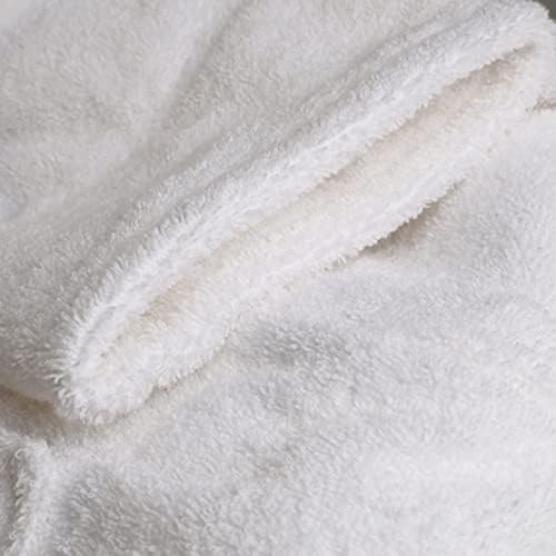 Superior Tradicional Premium Turkish Cotton Lightweight Bathrobe com bolsos vestes de banho, grande-x grande, branco, branco