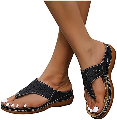 Guangyuan Wedge Thong Sandals Sapatos Romanos com Arco Apoio Aberto de Toe Plantar Fasciitis Cunha Sandal Beach Travel