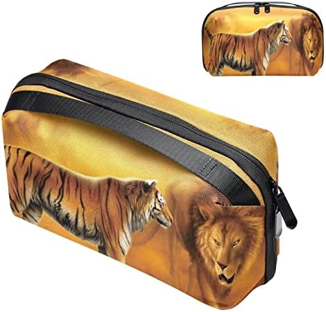 Organizador do cordão de viagem, organizador de tecnologia, organizador de eletrônicos, sacola de organizador de cabo, pintura de animais Tiger Lion