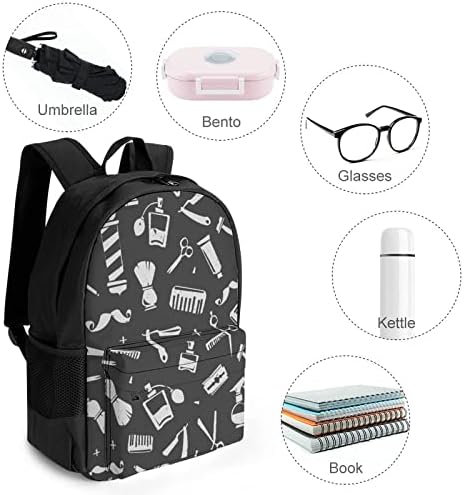 Ferramentas de barbeiro padrão Padrão para laptop Backpack Bag mochila Daypack com bolsos para homens Mulheres
