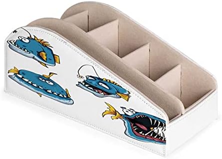 Suporte de controle remoto meicke, peixe de dentes desenhos animados de dentes conjunto azul marinho colorido de peixes de dentes