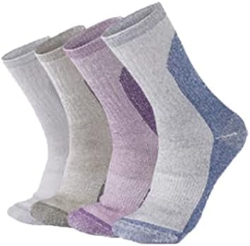 Geltdn 4 pares meias de lã para homens mulheres almofadas de caminhada quente