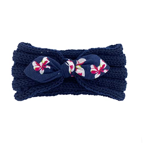 Baby Girls Bandas de cabeça macia bebês floral malha esticada impressão bowknot fita para a cabeça meninas de cabeceira