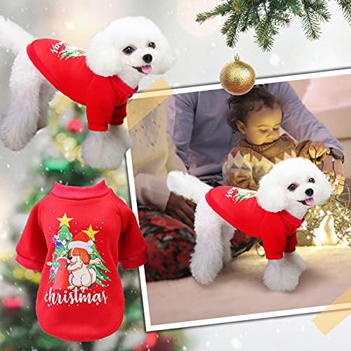 Camisa de cachorro filhote de cachorro animal de cachorro roupas para celebrar roupas quentes lã de natal com seu gato de estimação para cães de Natal