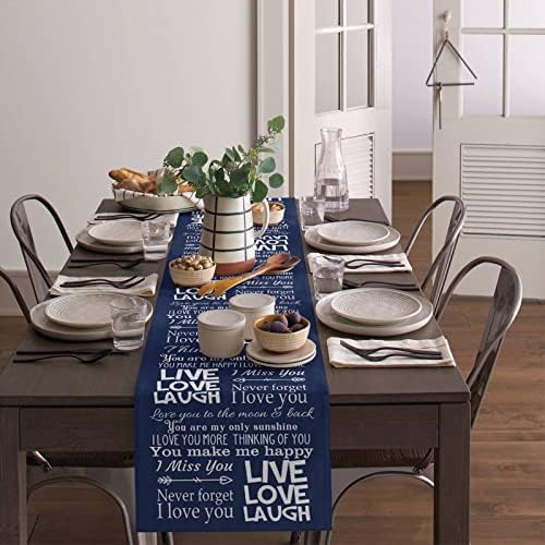 Bloomhouse Modern Art Table Runner, Abstract Art Bff BFF Introdução Tabela Tale -Tale Natural Poliéster Cleaper Runner para Decoração