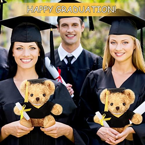 Classe de urso de graduação de 2023, Presente de graduação de animais recheados de 8 polegadas Presente de graduação marrom