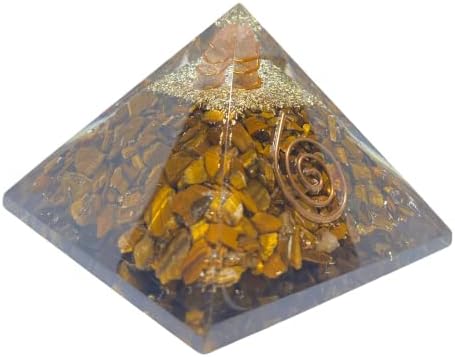 Elemento espiritual ORGENZ ORGONE Pirâmide Tigre Crystal e Healing Stones Reiki carregou chakra com metal de cobre de pedra preciosa