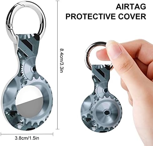Caixa de proteção contra cobertura de engrenagem steampunk compatível com o suporte do localizador anti-perdido Airtag para carteira de gato de colarinho de cães de cães para cães