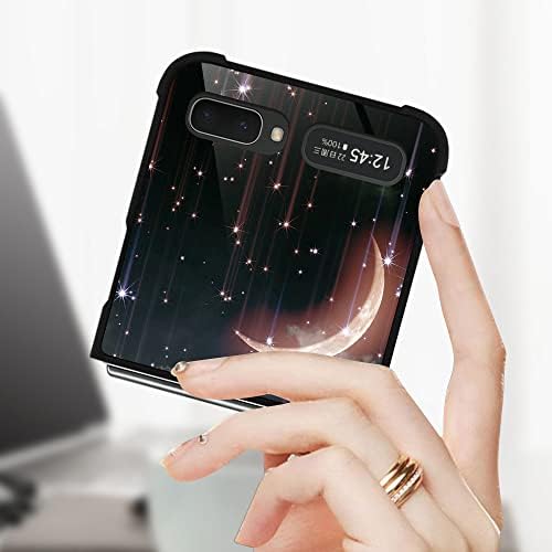 Zhegailian para Samsung Galaxy Z Flip 5G Case, Nebula Crescent Galaxy Z Flip 5G Casos para meninas, cantos reforçados