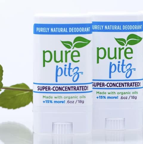 Pure Pitz Natural Deodorant Bust - desodorante orgânico para mulheres e homens - com fragrâncias de óleos essenciais orgânicos -