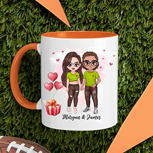 Caneca de café do Dia dos Namorados para casais. Casais canem engraçados para ela e ele. Canecas personalizadas para casais. Presente