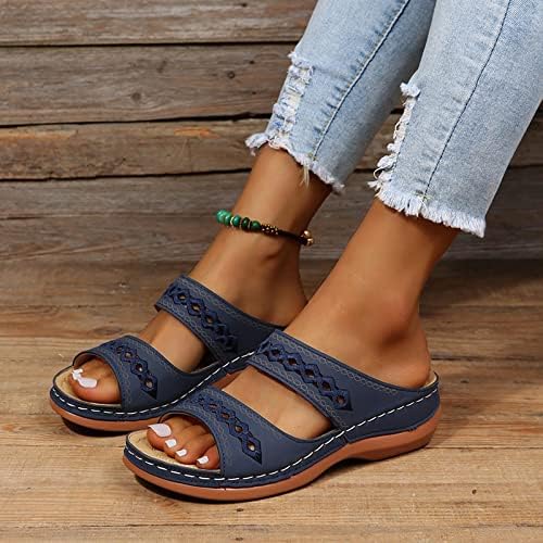 Flipers de mulheres vintage Hollow Out Slip em Slides Shoes Comfort Comfort Bottom Ladies Flip Casual Flip Sandals Beach