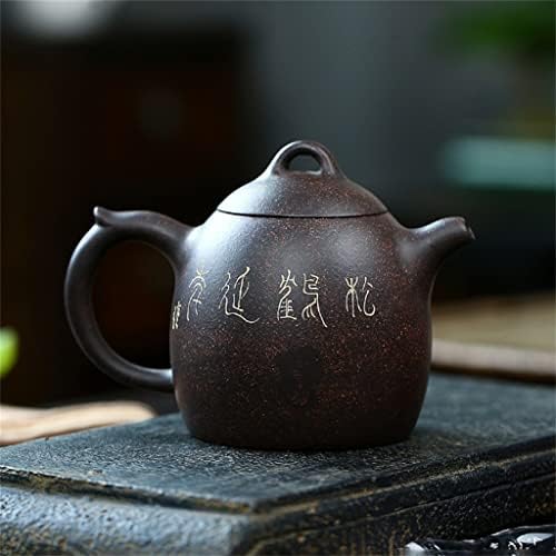 Sdfgh 350ml Kettle preta artesanal Yixing Clay Bels Padrão de guindaste pintado à mão Significado