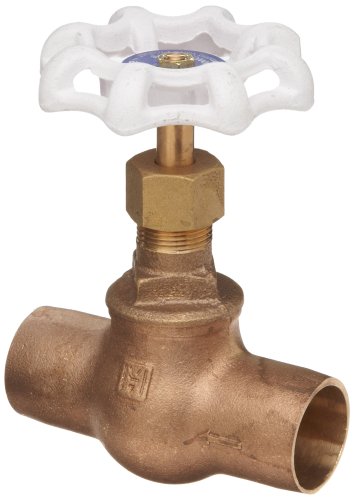 Válvula Milwaukee UP1502 Válvula globo de bronze da série, serviço de água potável, capô embutido, encadeado, 3/8 de solda