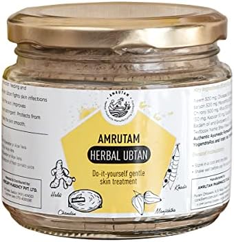 Amrutam Herbal Ubtan: tratamento de pele do faça você mesmo com Chandan, Neem, Açafrão - - Jar único
