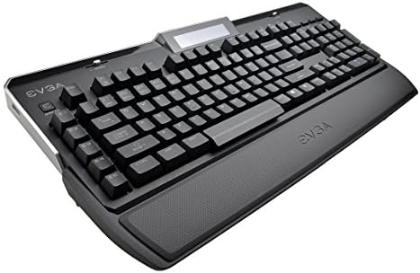 Teclado EVGA Z10 Gaming, LED de retroilumação vermelha, interruptores marrons mecânicos, tela LCD integrada, teclas de jogo