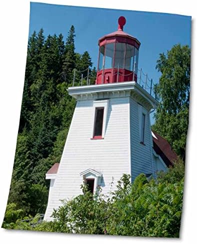 3drose Canada, St. Martins, New Brunswick, Lighthouse White Tourists 01 - Toalhas