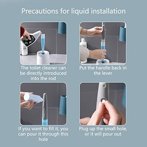 #I06db0 líquido líquido pincel de higiene comprido com escova de base no banheiro montado na parede