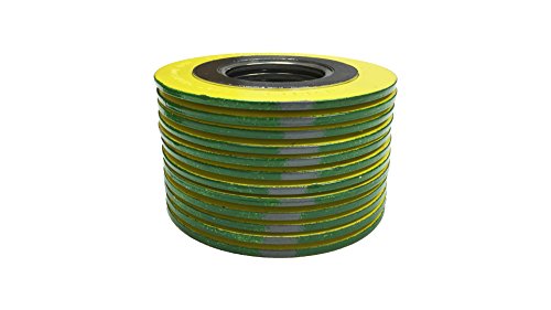 SERLING SEAL 9000IR2316GR2500X12 316L Junta de ferida em espiral em aço inoxidável com anel interno de 316ss e enchimento de grafite flexível, para tubo de 2 , faixa verde com listras cinza