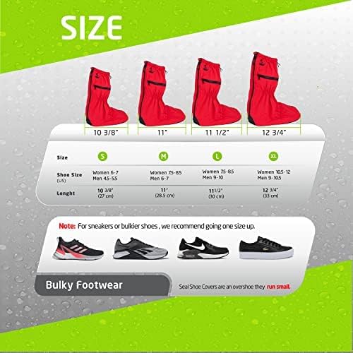 Seal tampas de sapatos à prova d'água, tampas de sapatos de chuva reutilizáveis ​​com sola resistente e zíperes grandes, tampas