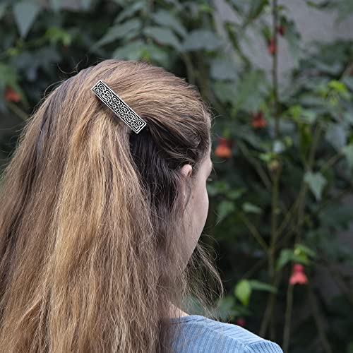 Pequeno clipe de cabelo celta, barrette de metal criado à mão fabricado nos EUA com um pequeno clipe de 60 mm por