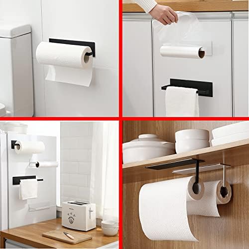 Iamkho 2 PCs Tootes de papel, suporte de toalha de papel adesivo sob o suporte da parede do armário para toalha