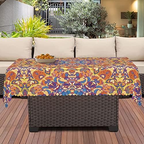 Mandala Pattern Tolera de mesa 60x104 polegadas, roupas de mesa de retângulo para mesas de 6 pés-Toalhas de impressão reutilizáveis