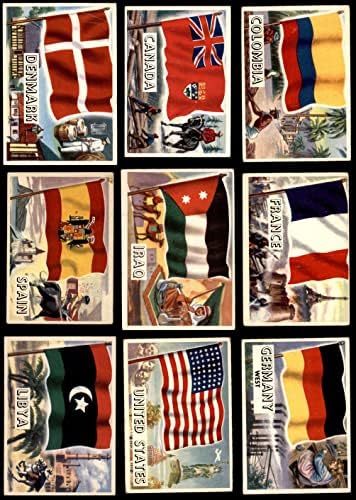 1956 Topps Flags of the World quase completo conjunto VG+