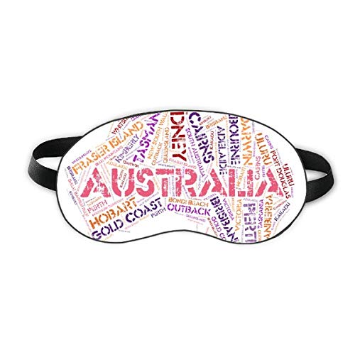 Austrália Sabor Mapa Pontos cênicos Ilustração Sleep Eye Shield Soft Night Blindfold Shade Cover