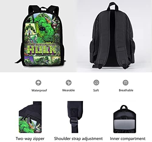GCNQAT Laptop Backpack Comics 17 polegadas Backpacks Multifunction Bookbag para homens Mulheres Picnic Travel Outdoor