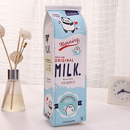 3 Pacote de leite criativo de leite à prova d'água PU Big Capacate Lápis Poncil Poncy bolsa de papelaria Organizador de bolsa