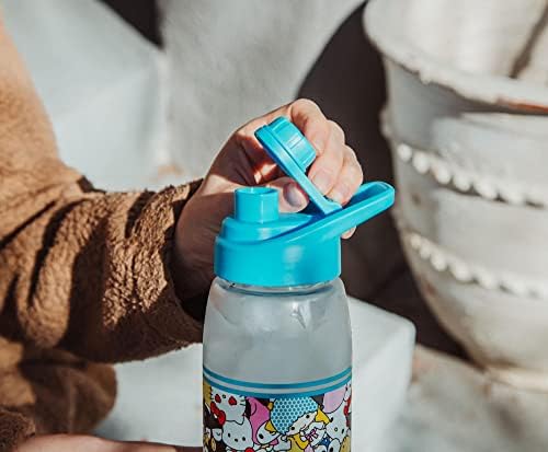 Sanrio Hello Kitty e amigos garrafa de água de plástico com tampa de parafuso | JUG esportivo plástico sem BPA |