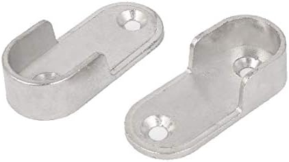 X-dree guarda-roupa de armário de níquel de níquel de níquel de níquel com suporte de flange de 16 mm dia de prata 2pcs (Armario