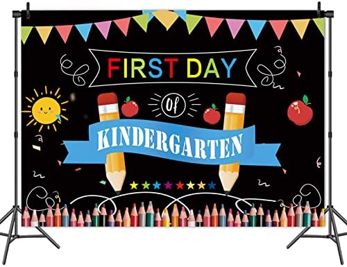 Jardim de infância de volta à escola foto cenário do primeiro dia de cenário KindeBrGarten 5x3ft Fabric Kid Festes Festa de festa