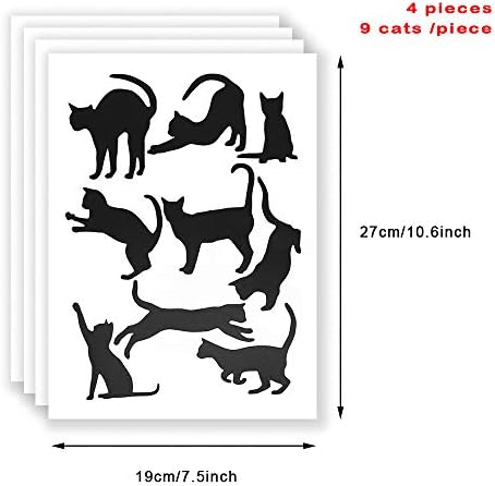 Adesivos de parede de gato preto para crianças decalques de parede de gato quarto adesivo de gato de vinil adesivos de arte de parede 36pcsby baryuefull