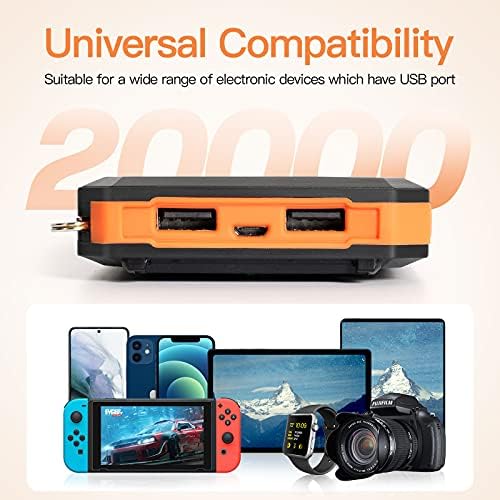 Suscell Portable Charger 20000mAh Solar Power Bank