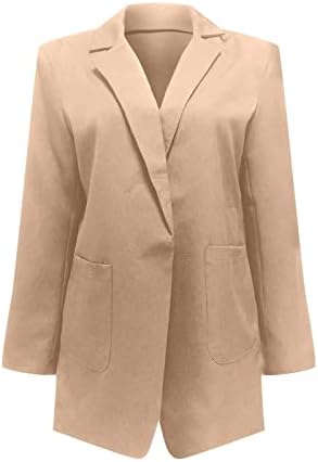 Jaquetas de blazer fqzwong para mulheres, negócios de manga longa casual de tamanho clássico clássico de tamanho grande jaquetas de trabalho casacos
