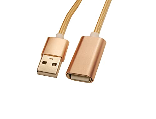 Cabo de extensão USB Levu, tipo A masculino para uma fêmea de nylon fêmea de nylon USB 2.0 Cabo de extensão de transferência