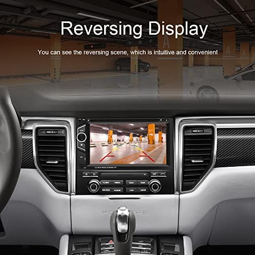 Estéreo Double Din Car com CD DVD Player, Rádio do carro de tela de toque de 6,2 com CarPlay & Android Auto, Link do espelho, Bluetooth,