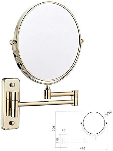 Espelho de maquiagem espelhos de banheiro montado na parede dupla face 3x espelho cosmético espelho de 8 polegadas espelho 360 e