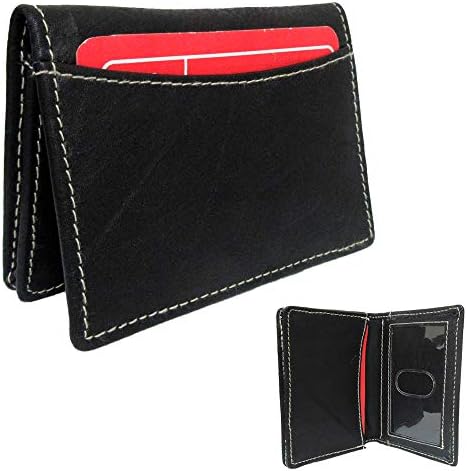 1 Genuine Leather Credit Card Card cartões de visita Pocket Pocket Cartet Black