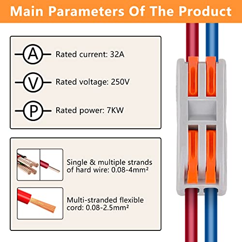 10 PCS Conectores de fio de alavanca, conector compacto de fio de splicing, conectores elétricos, conectores de terminal de butt