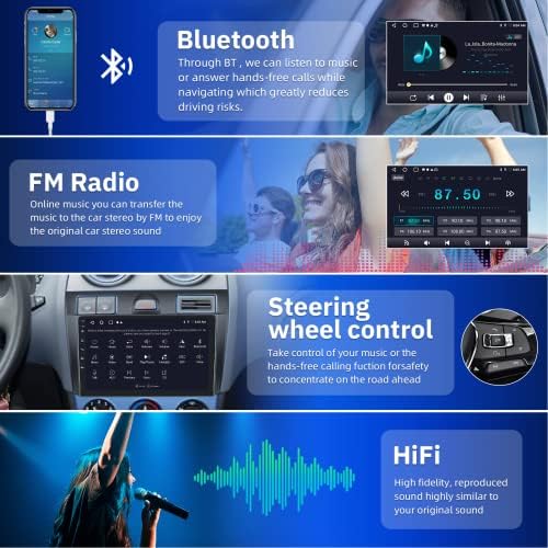 2G 32G Android Car Stereo para Fiesta MK VI 5 MK5 2002-2008 Com Apple Wireless Apple CarPlay, Radio de carro de tela de toque de 9 polegadas com Navigação GPS Bluetooth FM HiFi WiFi Android Backup Backup Camera