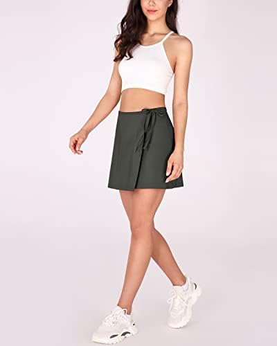 Ododos envolve skorts para mulheres shorts embutidos na cintura alta saias de tênis com bolsos para golfe atlético casual