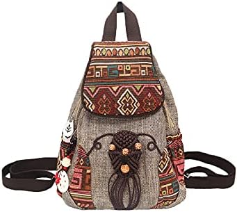 Purse de mochila de Huangguoshu para mulheres - estilo boho pequeno saco de esteira conversível com design de copo e cogumelo - Mini