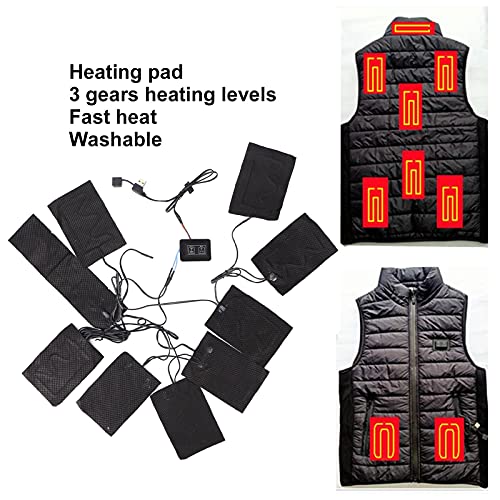 Almofadas de aquecedor de pano Almofadas portáteis de 3 engrenagem Folha aquecida de temperatura para roupas de colete