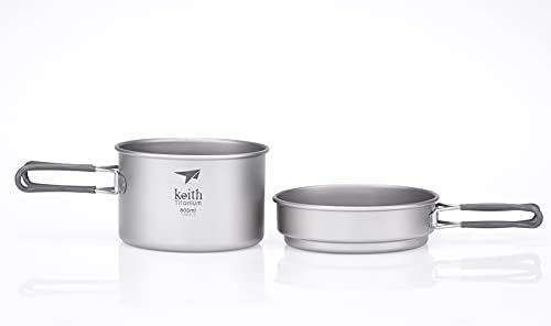 Keith Titanium TI6012 Pote de 2 peças e conjunto de cozinheiros - 1200ml