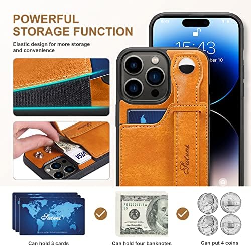 HXY para iPhone 14 Pro Max Case, Caixa de carteira de couro PU Voltar com o Coloque Magnético do Caso de Card de Caso