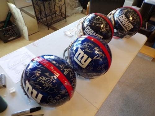 Equipe assinada autografada no New York Giants 2011 Superbowl Helmet Steiner Certified - Capacetes NFL autografados